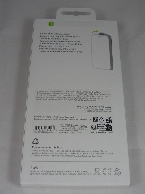 Genuine / Official Apple iPhone 16 Pro Silicone Case / Cover - Black - New gallery