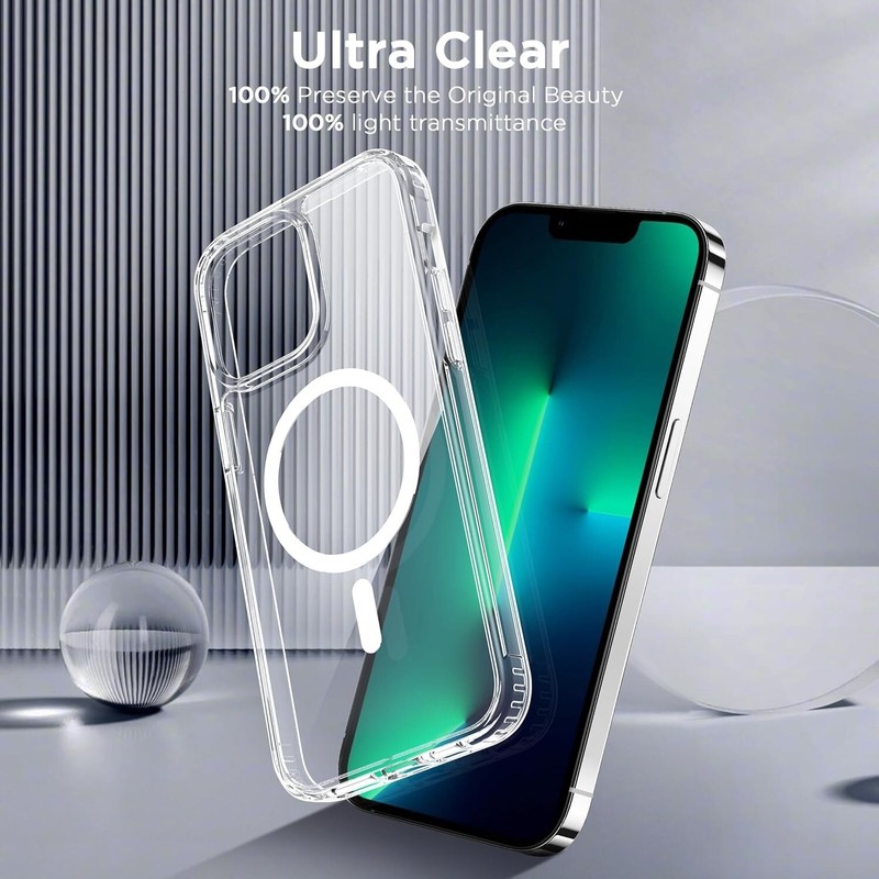 Clear Magnetic Shockproof Case Mag-Safe Wireless Charging For iPhone 13 Pro Max gallery