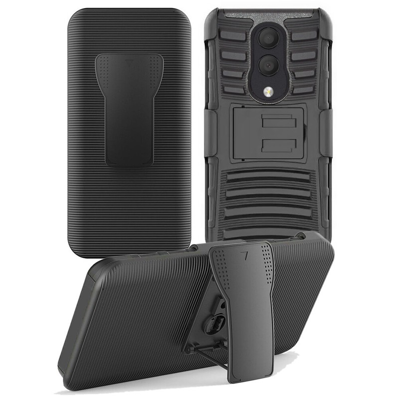 For Alcatel 1X 2019, ONYX, Evolve 2018, TCL LX, Belt Clip Kickstand Case Holster