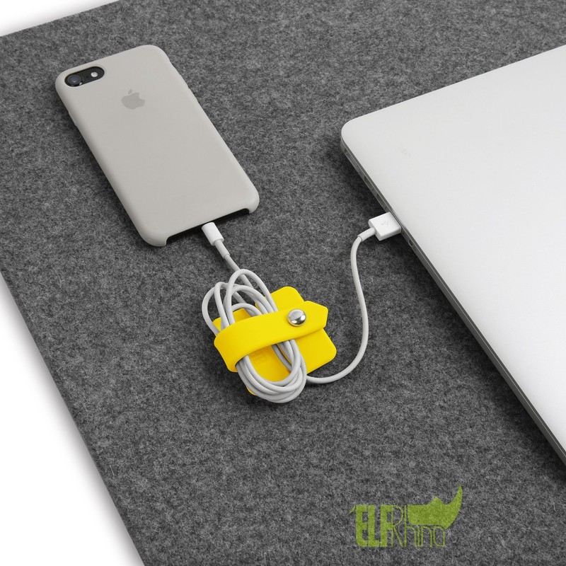 Portable Electronic Device Cover Cord Organizer for Earphones, Yellow gallery