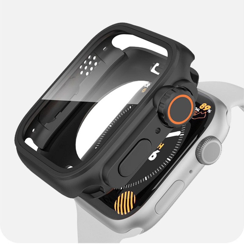 2 Pack Cases For Apple Watch Series 10 42/46mm Glass Screen Protector PC Cover gallery
