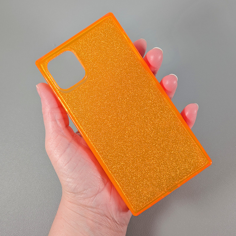 Case for iPhone 11 - Neon Orange Translucent Glitter | Slim Rectangle | Cocomii gallery