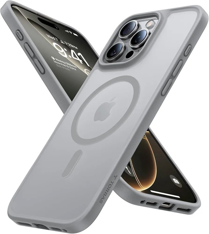 TORRAS Magnetic Shockproof for iPhone 16 Pro Max Case Translucent Grey 6.9″ New