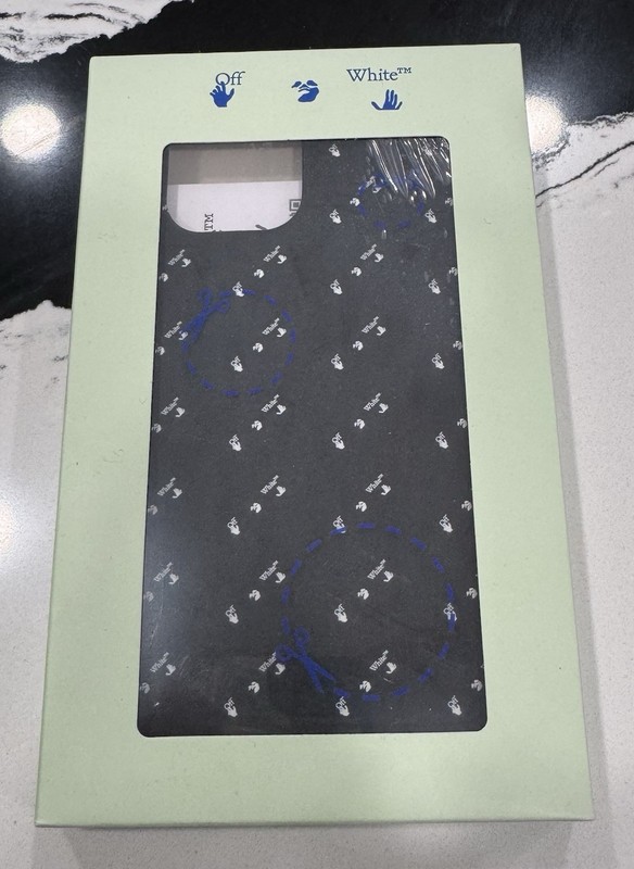 Off White OW Logo All Over Apple iPhone 12 Black White