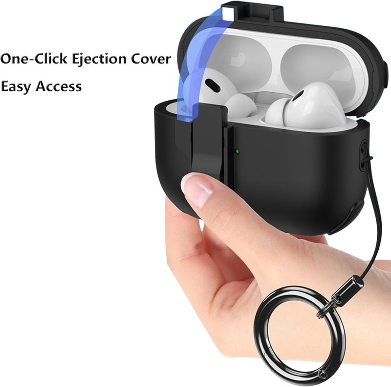 For Airpods 4th Gen/Pro 2nd Gen/3rd Gen Shockproof Protective Keychain Hard Case gallery
