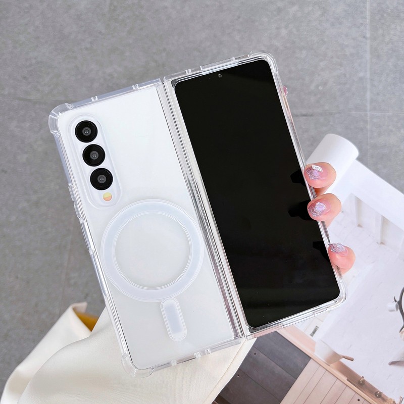 Clear Magnetic Case For Samsung Galaxy Z Fold7/6/5/4/3 Mag-Safe Anti-Drop Cover