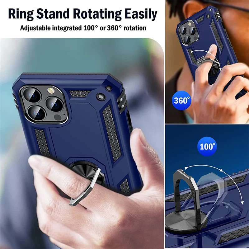 Army Case Cover FOR iPhone Shockproof Military TPU layer RING Stand Knock Heavy gallery