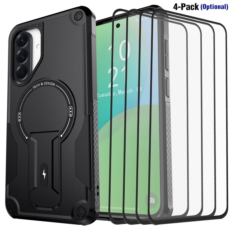For Samsung Galaxy A56 5G Case Hybrid Rugged Stand Lanyard Cover /Tempered Glass