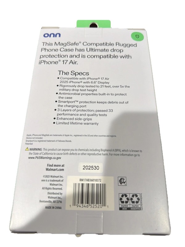 Onn Ultimate Protection Rugged Case for iPhone Air 2025 (Black) BRAND NEW IN BOX gallery