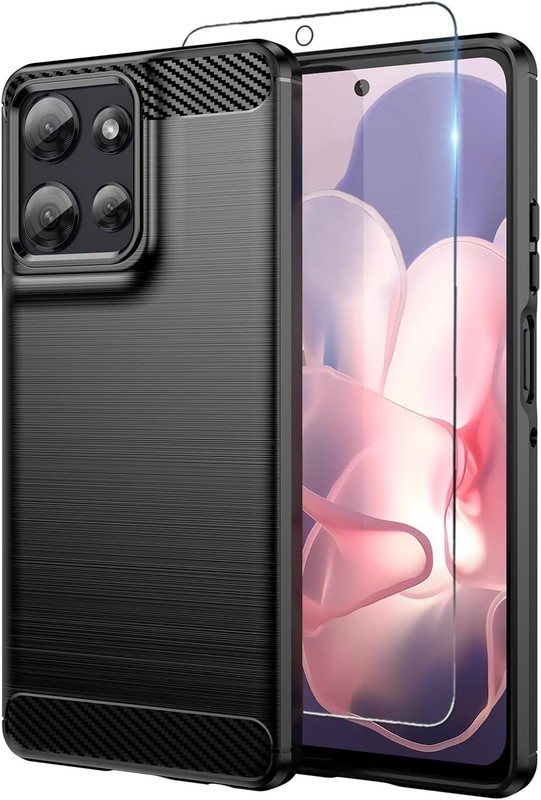 for Moto G Power 2025 Case: with Screen Protector Shock-Absorption Flexible TPU