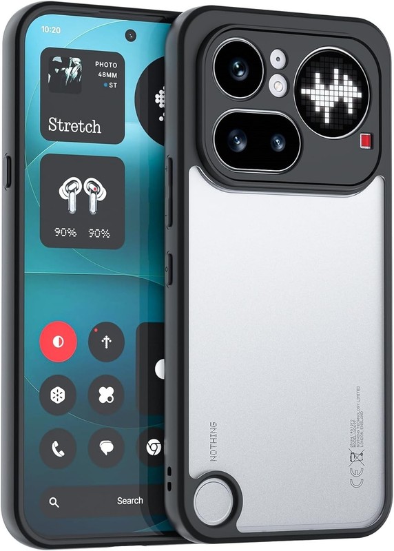 Nothing Phone 4a Pro Case, Slim Shockproof PC Back Cover TPU Bumper, Camera Lens