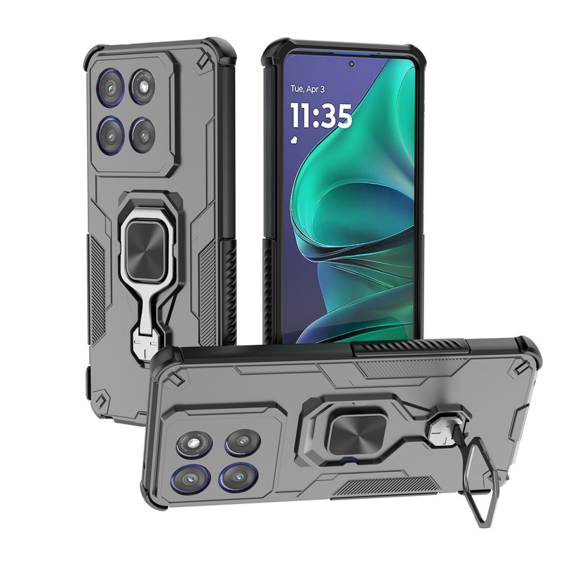 For Motorola Edge 60 Stylus, Hybrid Armor Shell Ring Holder Stand Case Cover