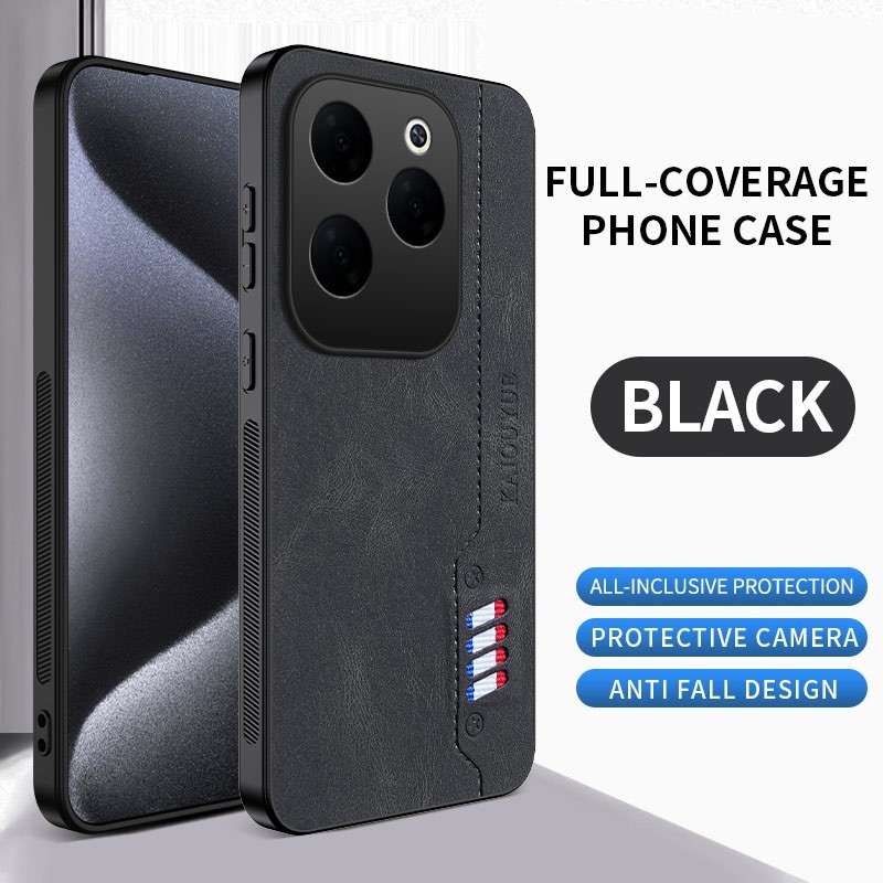 Slim Matte Leather Back Case For Infinix Hot 40 Pro 40 / For Tecno Spark 20 Pro