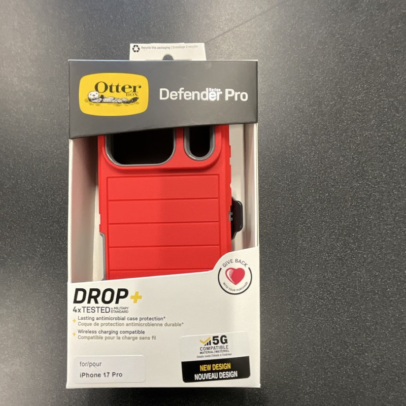 DefendX Rugged Case for iPhone 17 Pro Red/Black 5G Wireless Charging