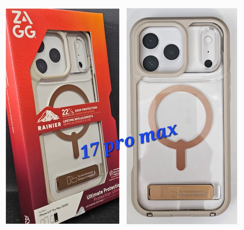 ZAGG Rainier Ultimate Protection Case w/ Kickstand iPhone 17 Pro Max Sandstone