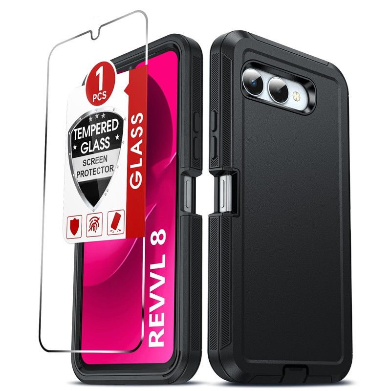 Rugged Revvl 8 Phone Case with Screen Protector - Military Grade Shockproof 3-in gallery