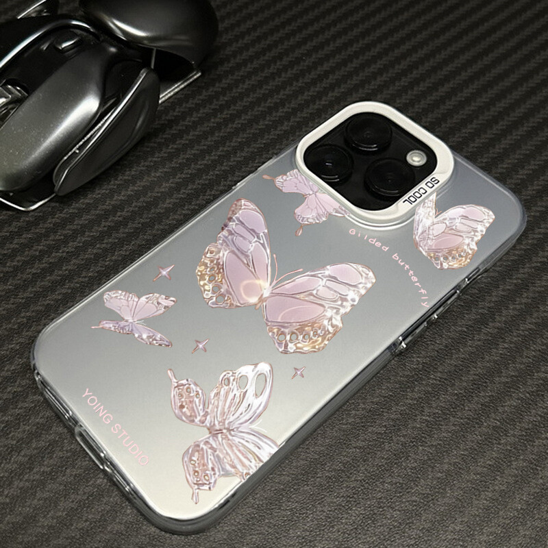 For iPhone 15 14 Pro Max 13 12 11 XR Laser ShockProof Butterfly Phone Case Cover gallery