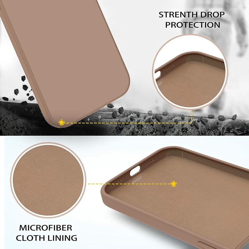Compatible with iPhone 13 Pro Max Case Liquid Silicone Soft Cover Light Brown gallery