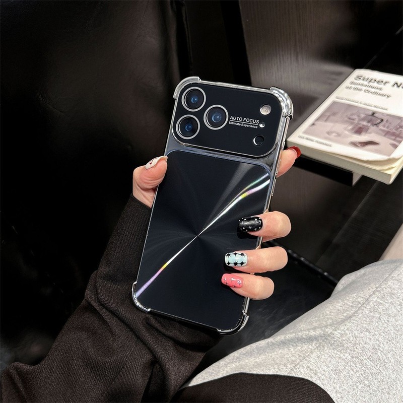 For iPhone 17 16 Pro Max Air Plus Case Acrylic TPU 2IN1 CD Texture Laser Cover