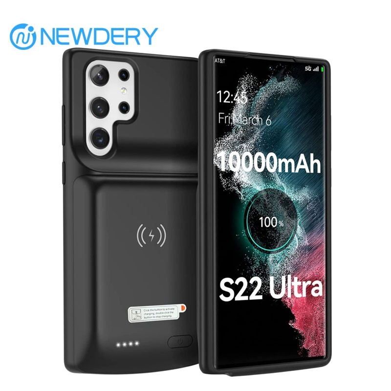 NEWDERY Battery Case For Galaxy S22 Ultra Wireless Charging Power Bank Cover gallery