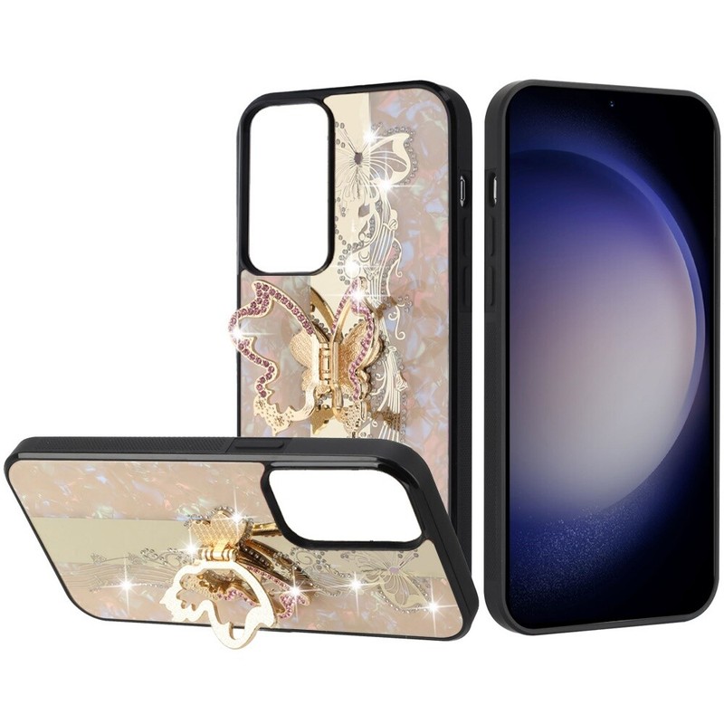 For Samsung Galaxy S24 Case Rhinestone Bling Decor Glitter Fashion Phone Cover