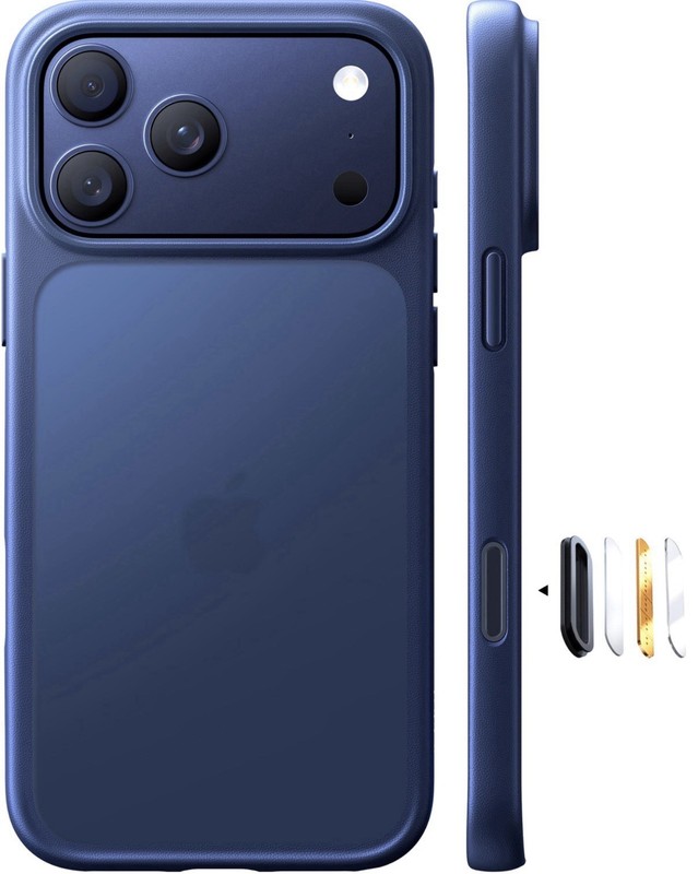 TORRAS Shockproof iPhone 17 Pro Max Case Translucent Deep Blue