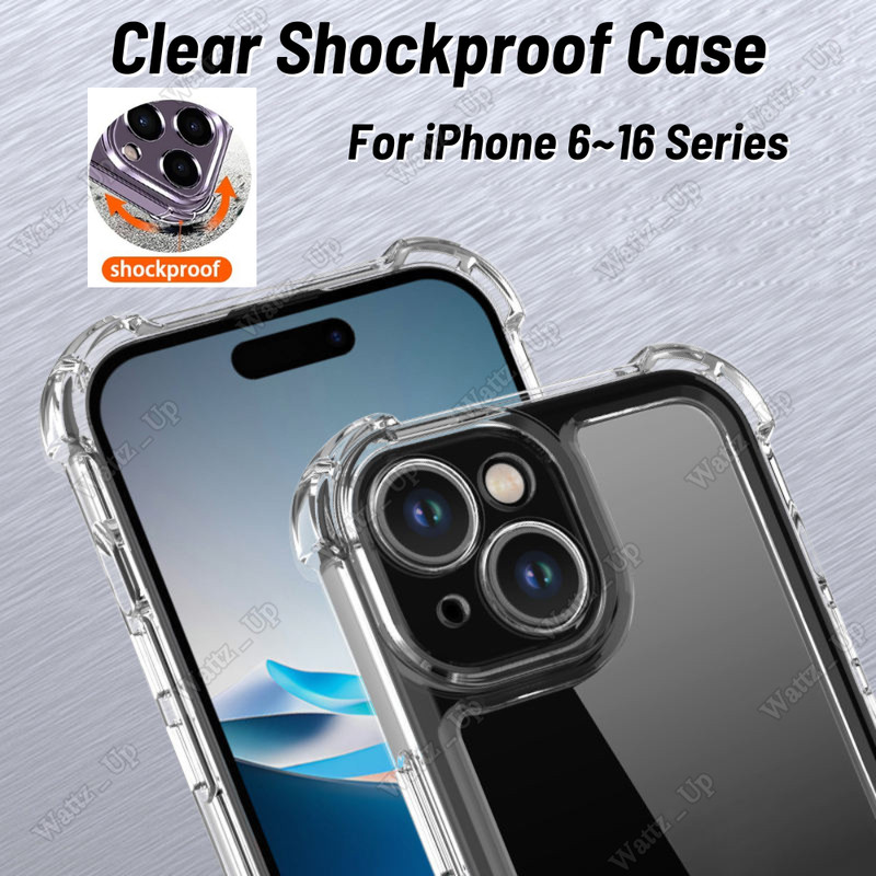 Clear Shockproof Bumper Case Cover For iPhone 16 15 14 13 12 11 Pro XS XR 8 Lot