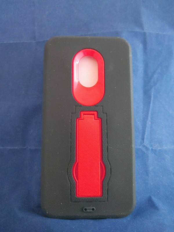 For Alcatel 1X Evolve- Armor Gel Hard Hybrid Case w/stand- Red (10302)
