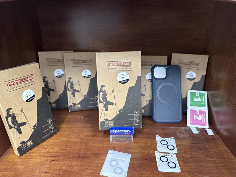 Lanhiem iPhone 14 Case W/2 Temp Glass & 2 Camera Protector