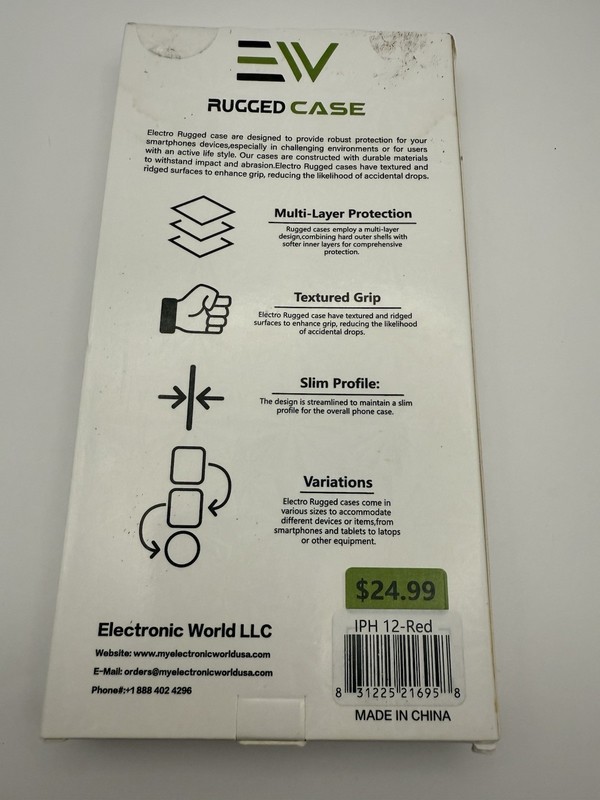 Electro Rugged Case designed for 1 PH 12 Red none slip grip gallery