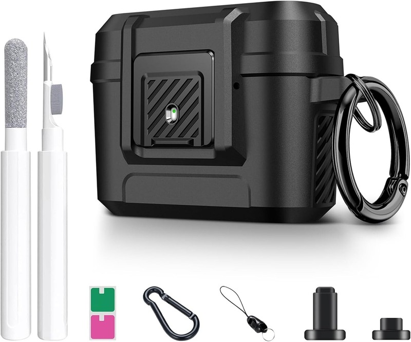 Case Cover with Cleaner Kit,Military Hard Shockproof Airpods Cover Protective