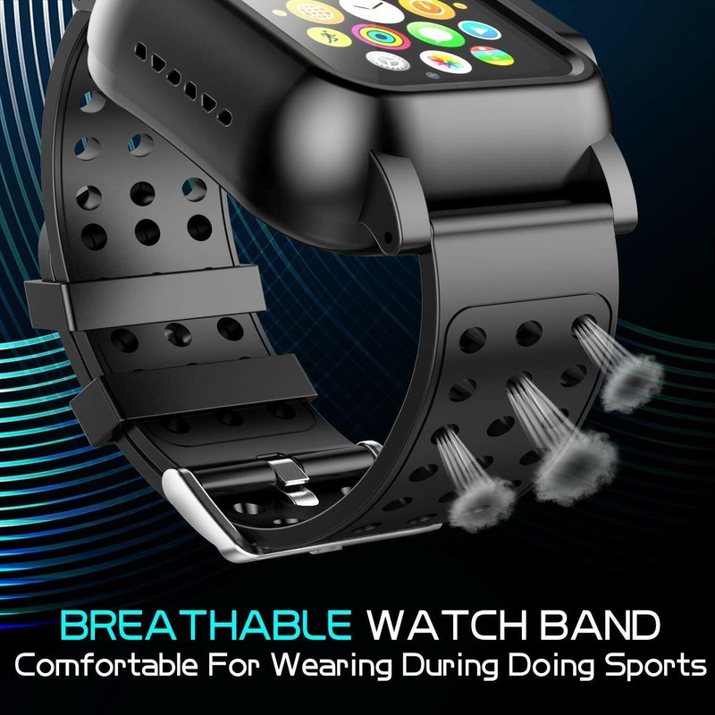 Waterproof Case with Bands Strap For Apple Watch Series 9 8 7 6 5 4 3 44/45MM gallery