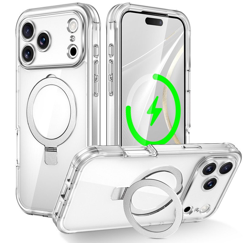 For iPhone 17 Pro Max 16 15 14 13 Magnetic Case with Built-in Screen Protector