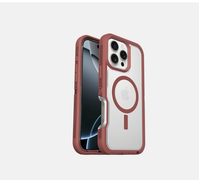 OtterBox Defender Pro XT Case for Apple iPhone 16 Pro (Clear/Red)