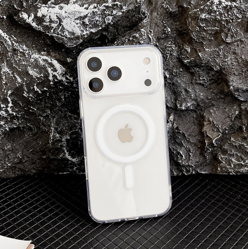 For iPhone17/ Air/Pro/Pro Max, new shockproof magnetic transparent acrylic shell