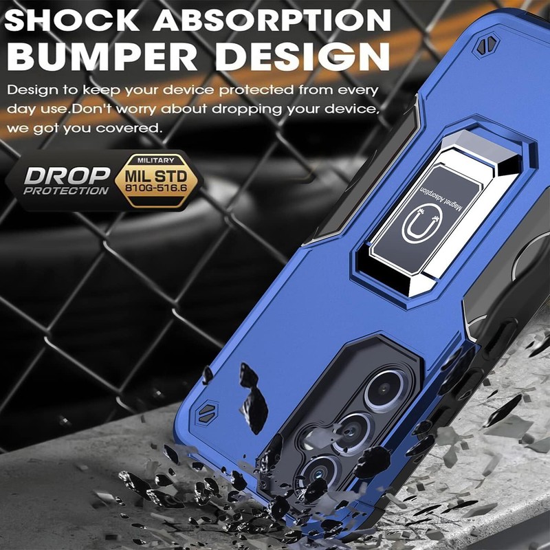 For Samsung Galaxy A54 A53 5G Ring Case Defender Stand Cover +Tempered Glass gallery