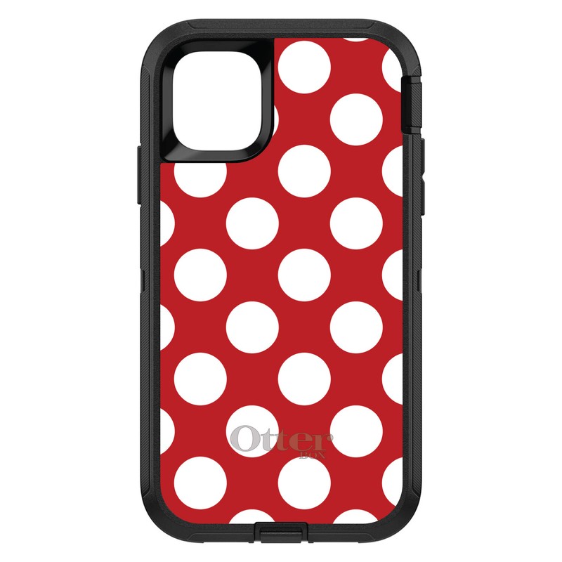 OtterBox Defender for iPhone / Samsung Galaxy – White & Red Polka Dots
