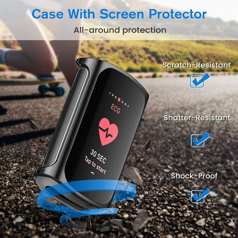 (4 Pack) Case For Fitbit Charge 5 Full-Around Screen Protector TPU Cover Bumper gallery