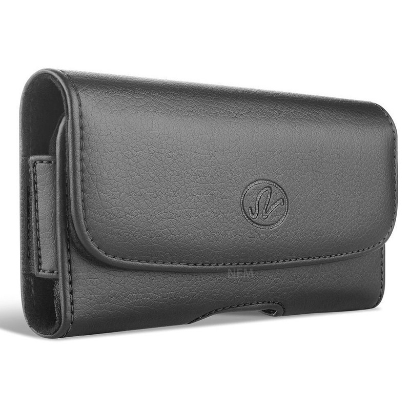 Leather Wider Pouch For iPhone 6 Plus Fits With Any Cover Case (6.53×3.38×0.59″)