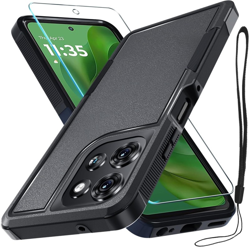 Moto G Power 5G 2025 Case Rugged Shockproof Protective Case and Screen Protector