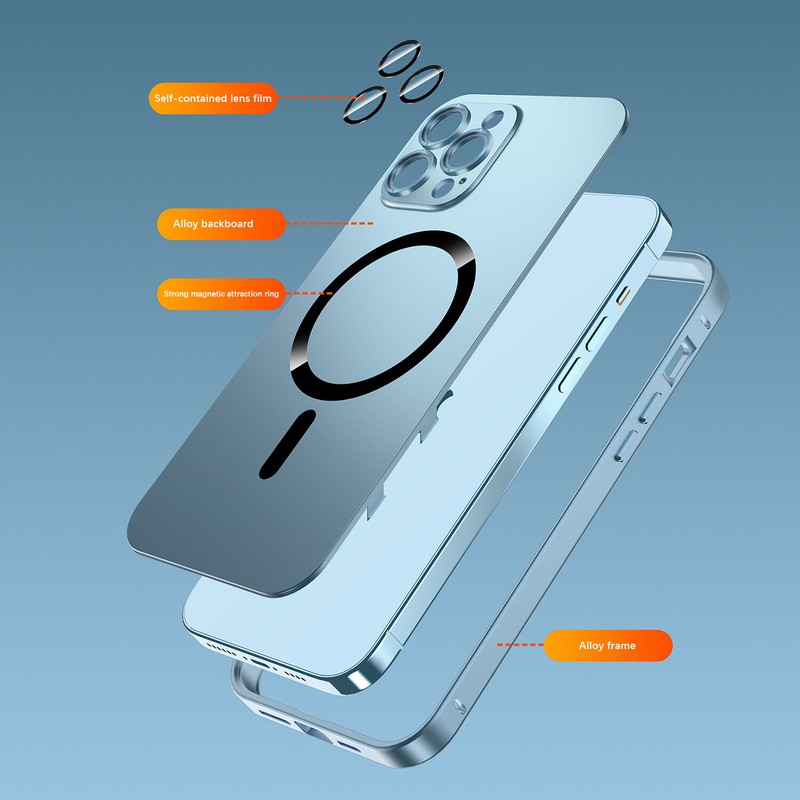 For iPhone 16 15 14 13 12 Pro Max Aluminium Alloy Metal Shockproof Mag Safe Case gallery
