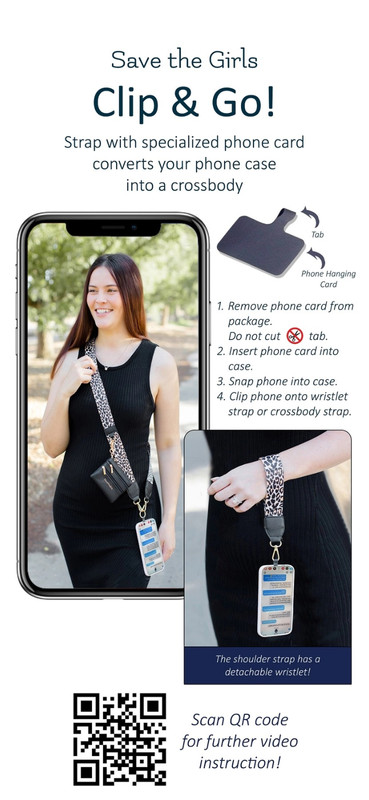 Save the Girls Clip & Go Crossbody Strap with Pouch - Reflective Collection gallery