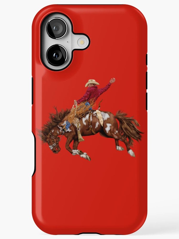 NEW! Vintage Western Rodeo, Bronco Busting Cowboy iPhone Tough Case