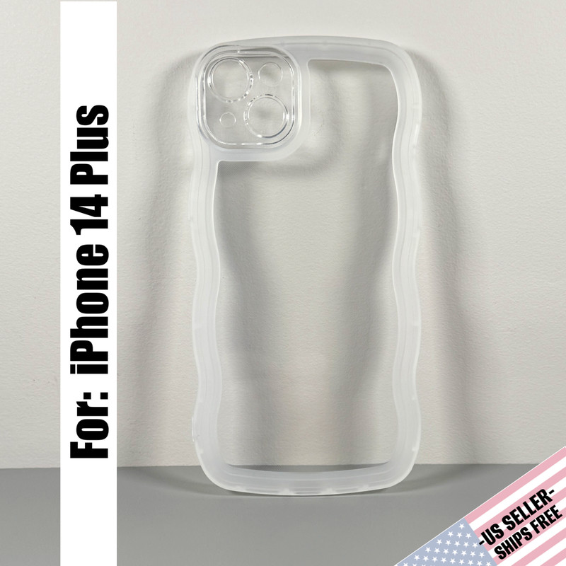 Case for iPhone 14 Plus – Frosted White | Wavy Edges | Slim Contoured Grip