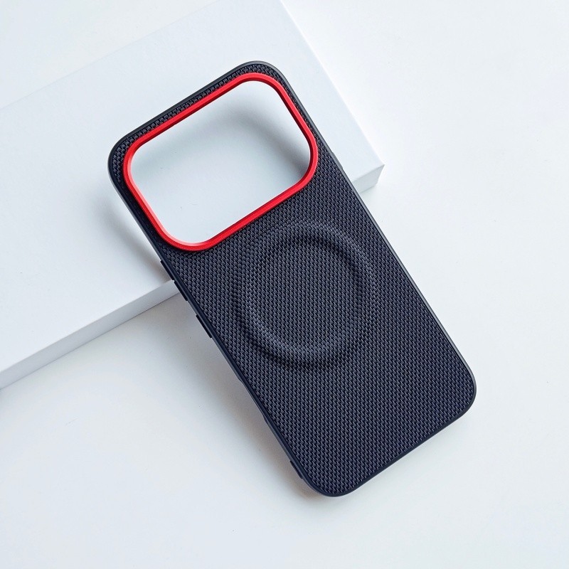 Magnetic Matte Nylon Pattern Leather Back Case For Infinix Note 60 Pro / Note 60