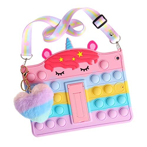 For iPad 9.7 10.2 9th Mini 6 Samsung Galaxy Tab A7 A8 Kids 3D Unicorn Pop Case