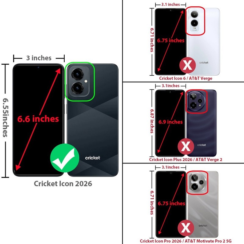 For Cricket Icon 2026 Phone Case 2 Layer Shockproof Corners TPU Bumper Cover gallery