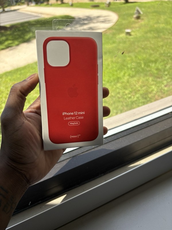 Apple iPhone 12 mini Leather Back Case with MagSafe, Red (MHK73ZM/A)