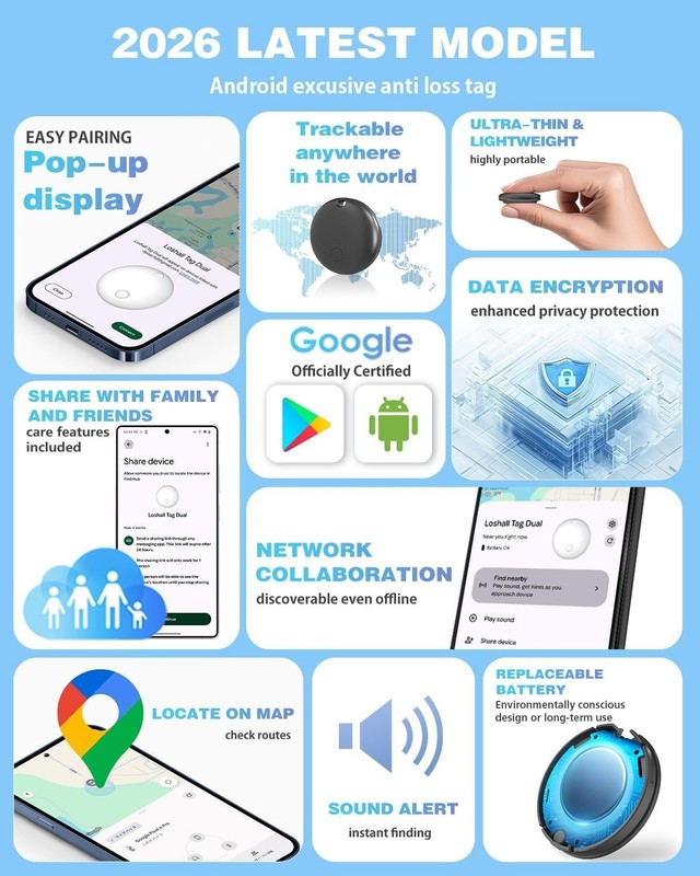 Bluetooth Item Locator - 4-Pack Android Tracker Tags with Real-Time Tracking gallery