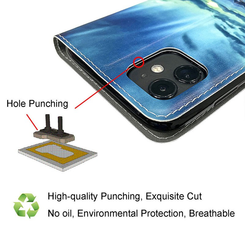 For iPhone 17 Pro Max 16E 15 14 13 12 Painted Pattern PU Leather Wallet Case gallery